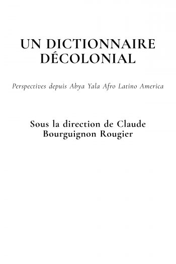 Page couverture de Un dictionnaire décolonial