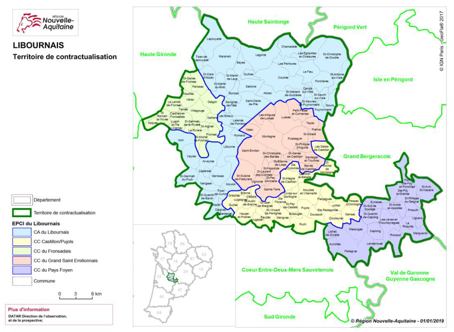 Figure 1 : Localisation de la communauté de communes du Pays Foyen (CC du Pays Foyen) (Sources : Région Nouvelle Aquitaine et Syndicat Mixte du Grand Libournais)